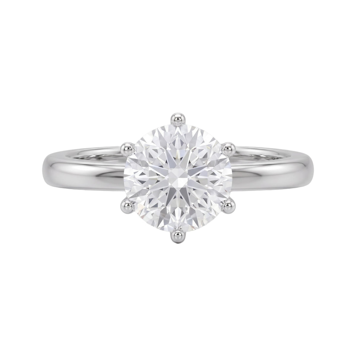 1-6 ctw Round 6 Prong Solitaire Engagement Ring