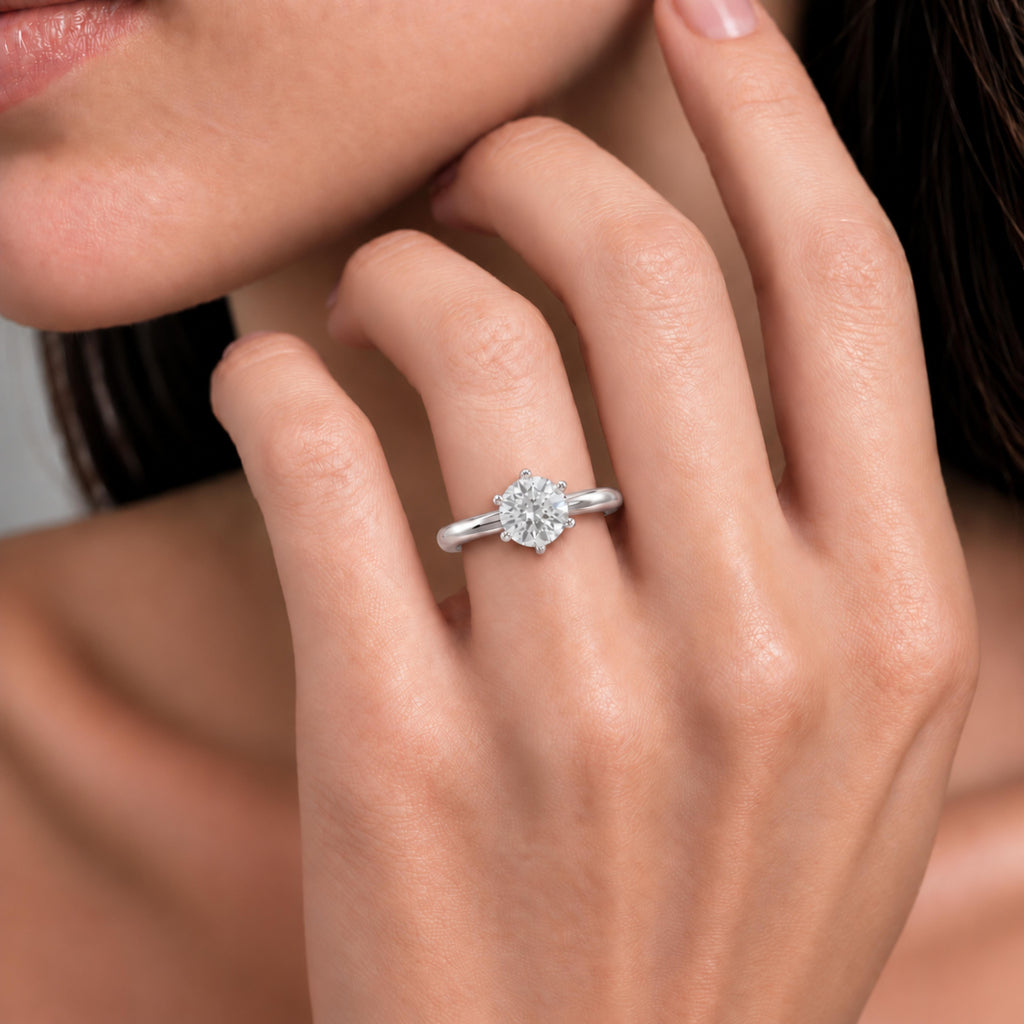 1-6 ctw Round 6 Prong Solitaire Engagement Ring