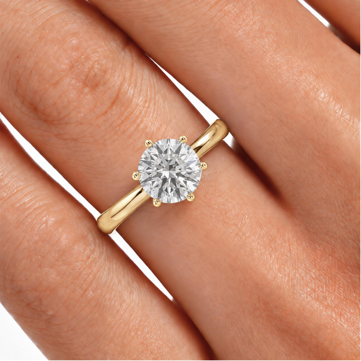 1-6 ctw Round 6 Prong Solitaire Engagement Ring