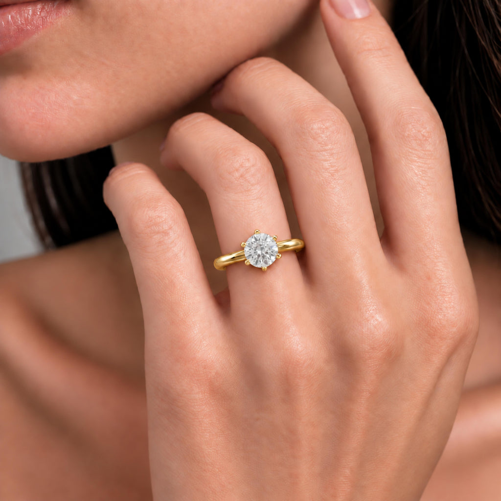 1-6 ctw Round 6 Prong Solitaire Engagement Ring