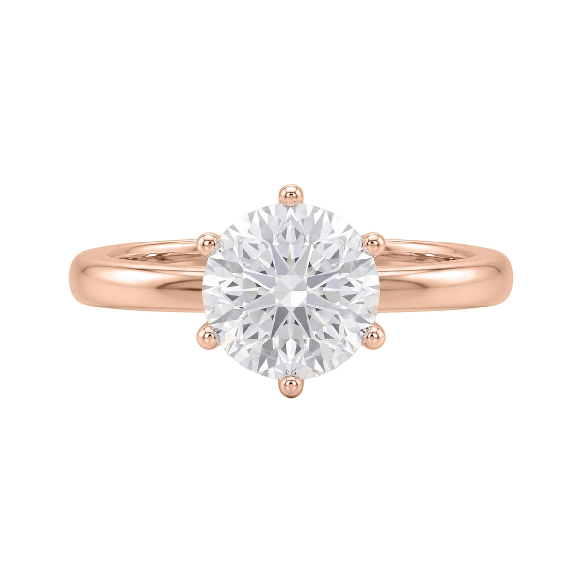 1-6 ctw Round 6 Prong Solitaire Engagement Ring