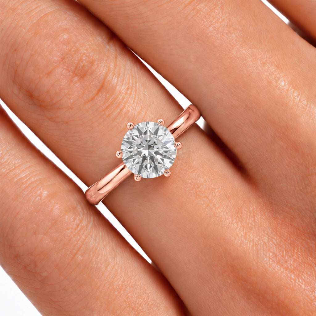 1-6 ctw Round 6 Prong Solitaire Engagement Ring