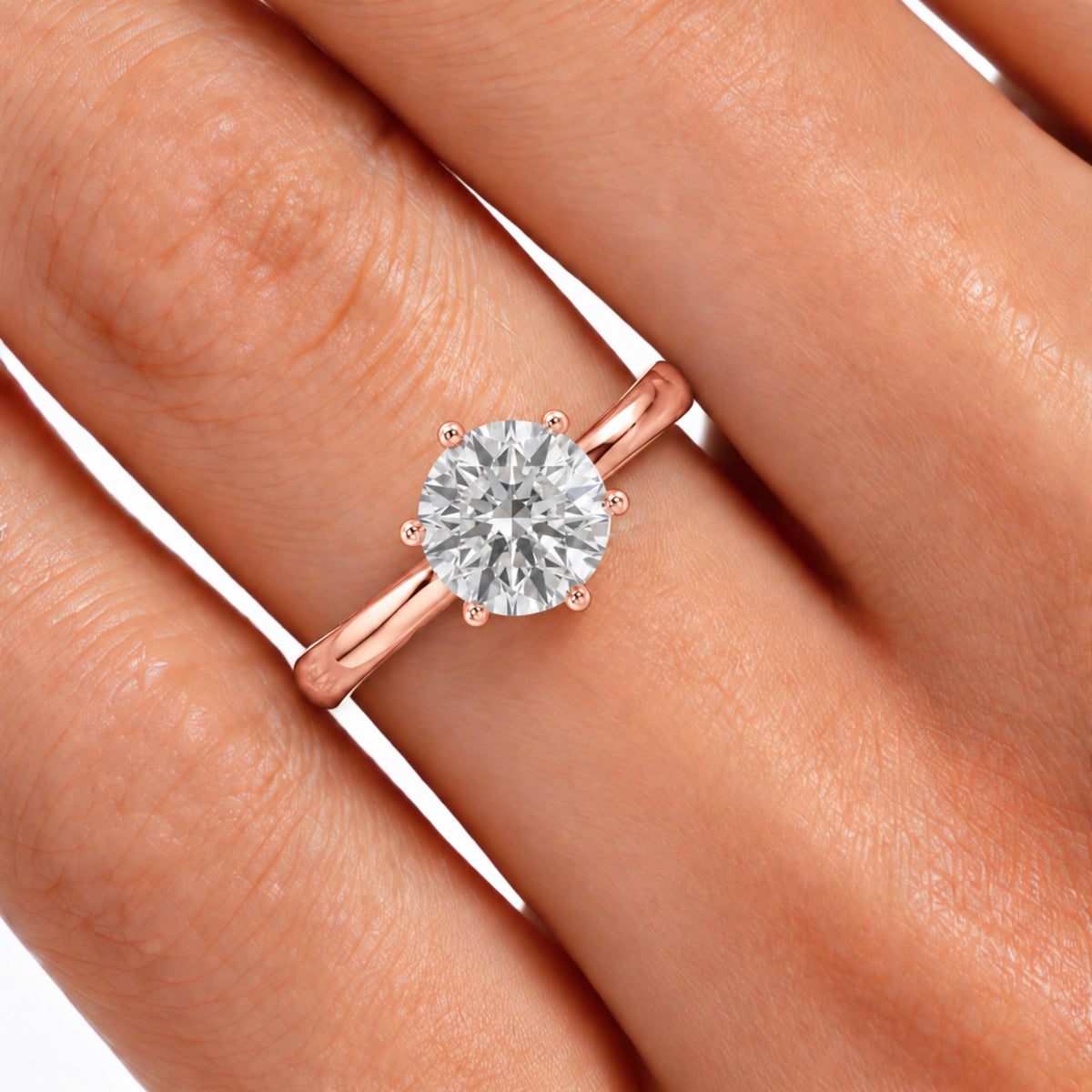 1-6 ctw Round 6 Prong Solitaire Engagement Ring