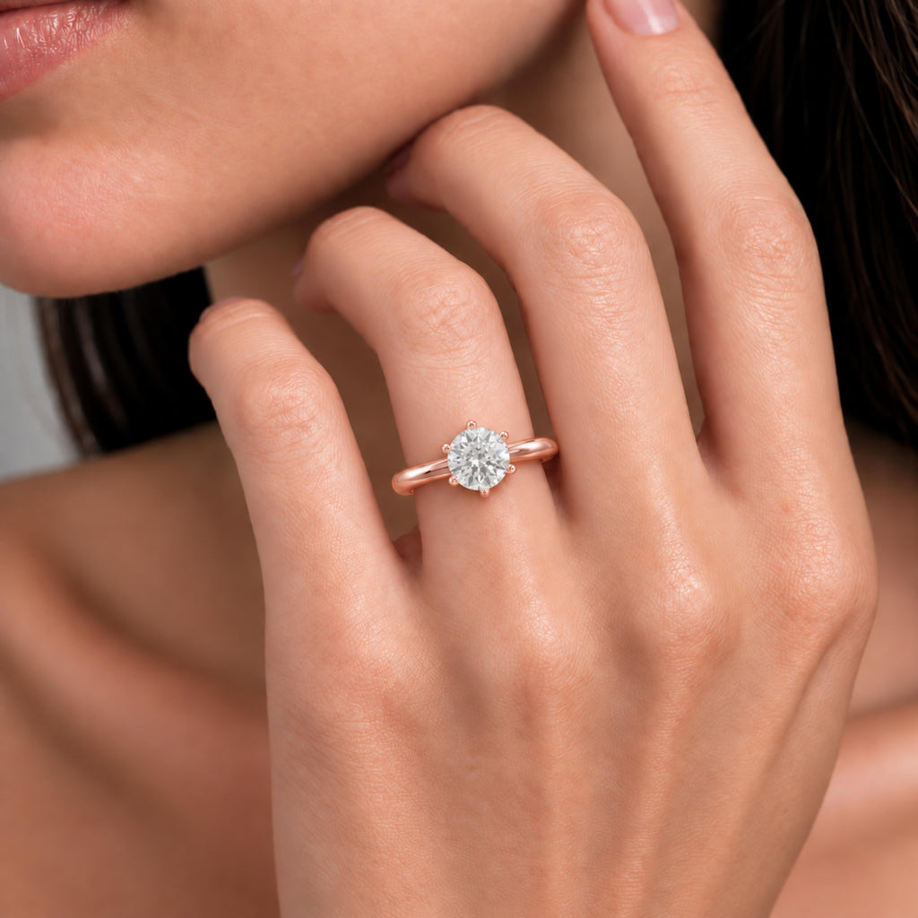 1-6 ctw Round 6 Prong Solitaire Engagement Ring