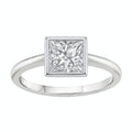 1-6 ctw Princess Solitaire Bezel Engagement Ring