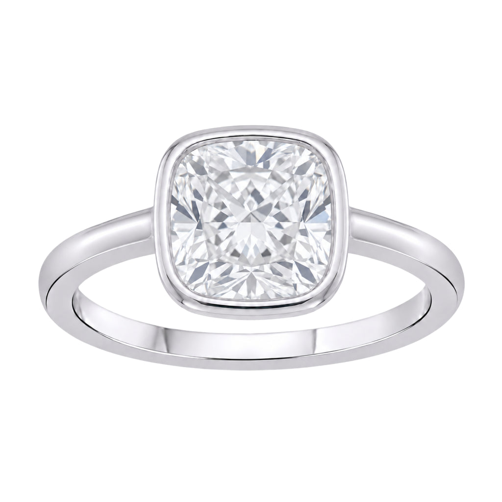 1-6 ctw Cushion Solitaire Bezel Engagement Ring