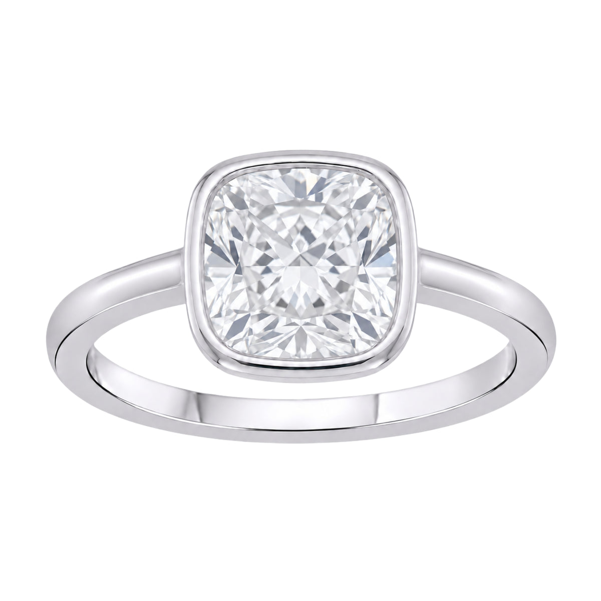 1-6 ctw Cushion Solitaire Bezel Engagement Ring