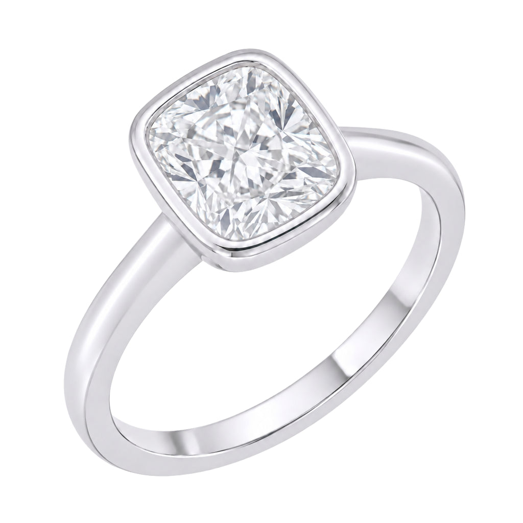 1-6 ctw Cushion Solitaire Bezel Engagement Ring