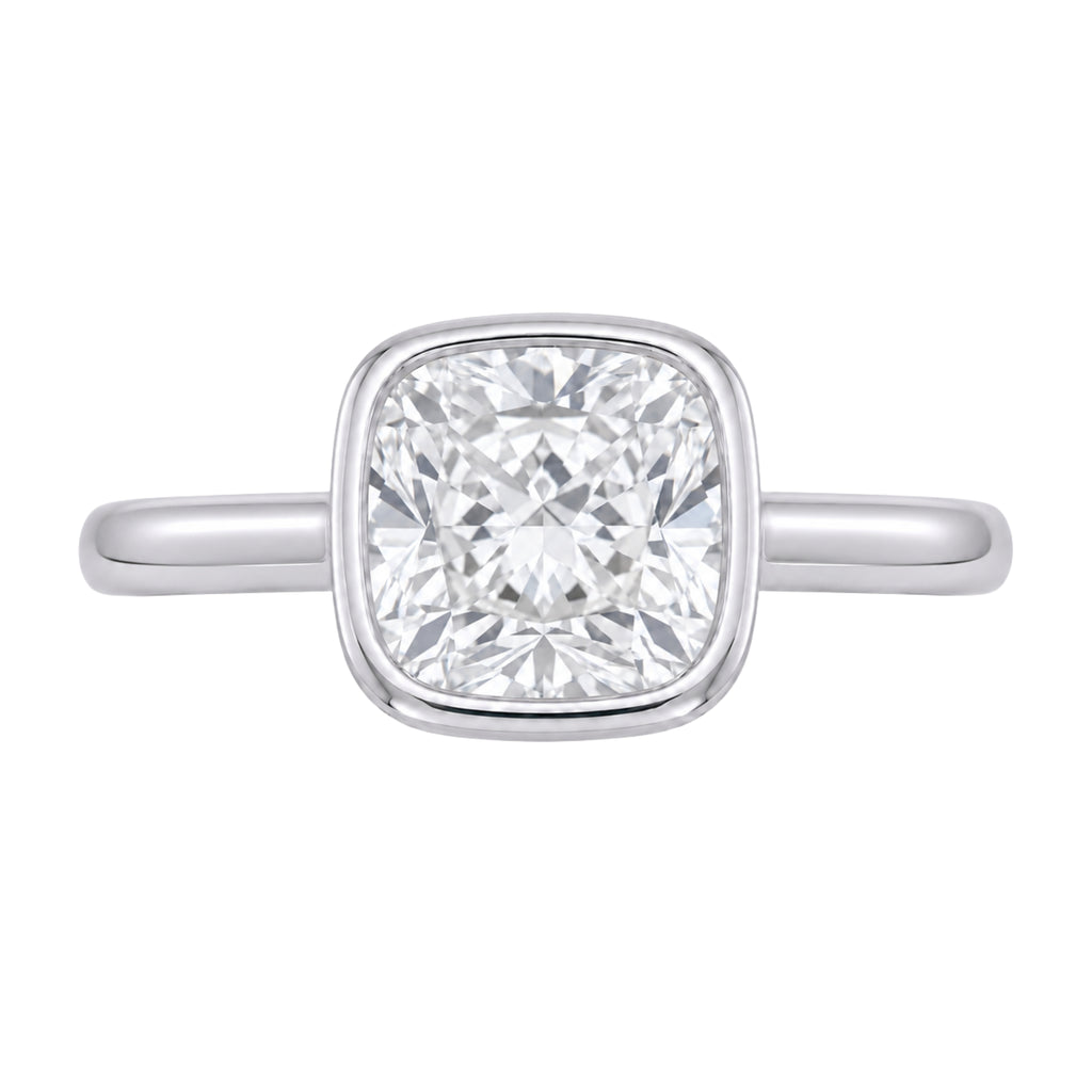 1-6 ctw Cushion Solitaire Bezel Engagement Ring