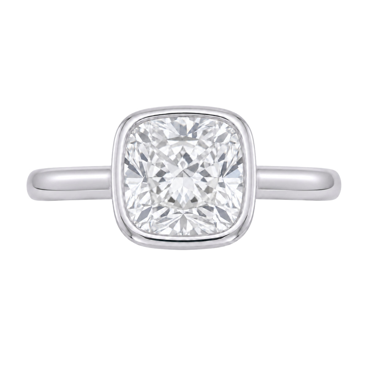 1-6 ctw Cushion Solitaire Bezel Engagement Ring