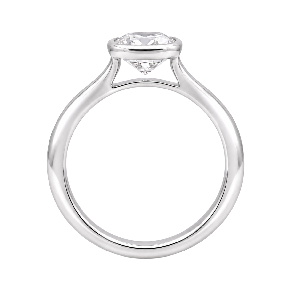 1-6 ctw Cushion Solitaire Bezel Engagement Ring
