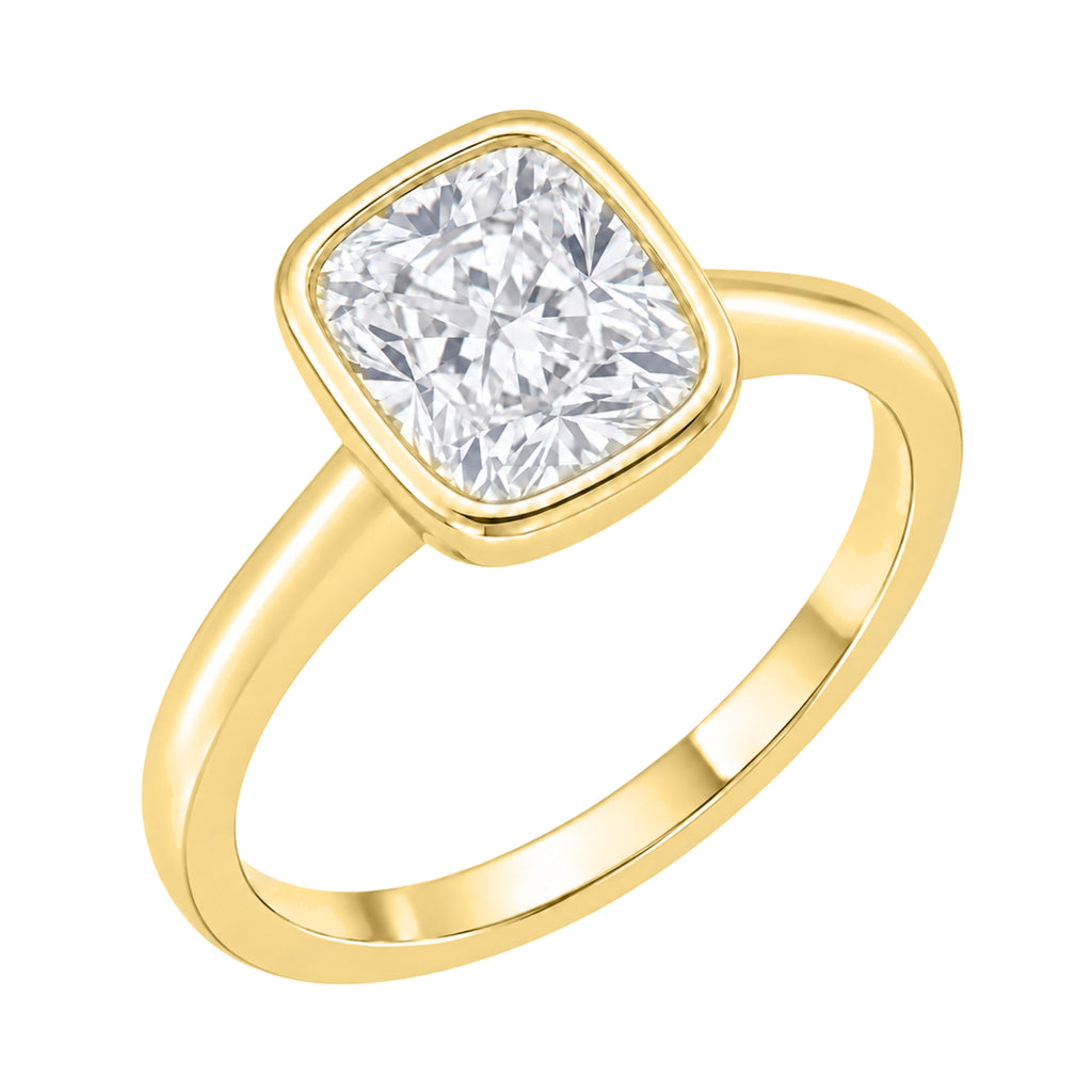 1-6 ctw Cushion Solitaire Bezel Engagement Ring