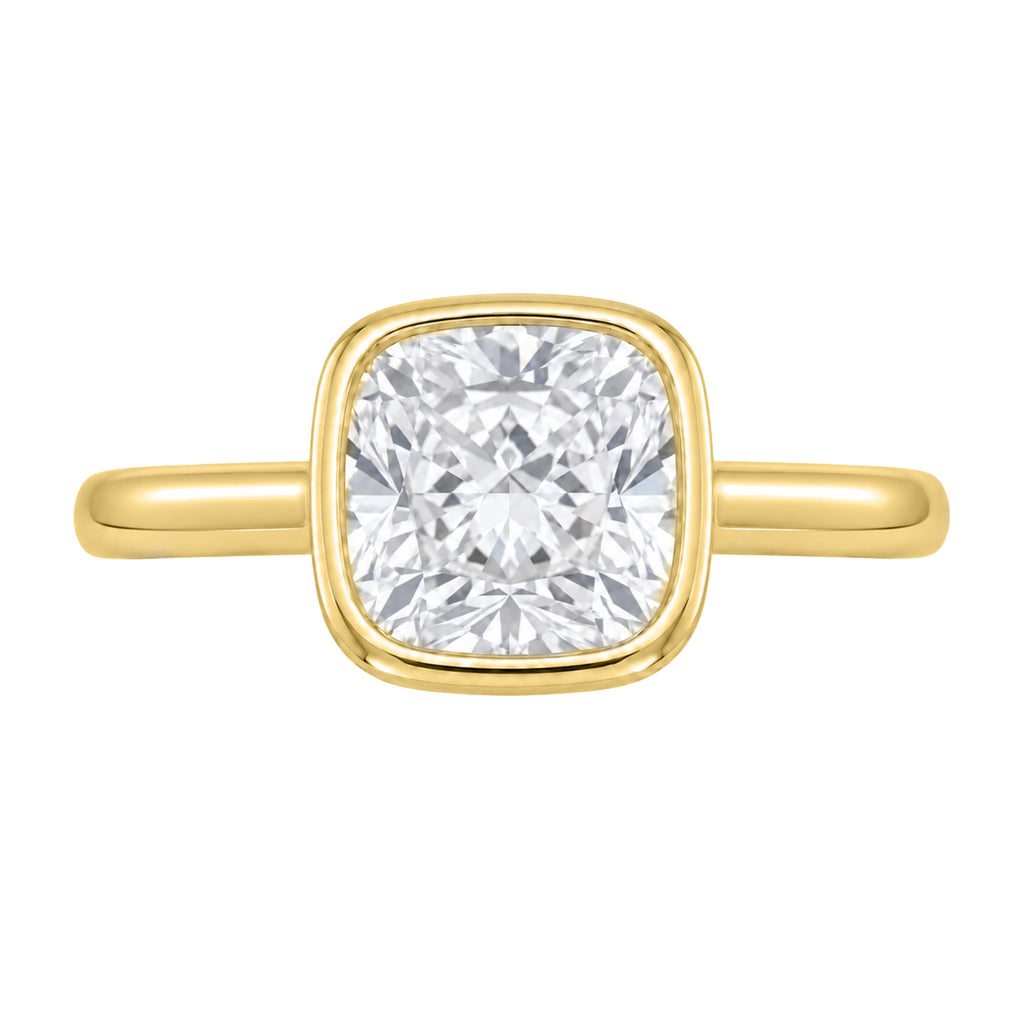 1-6 ctw Cushion Solitaire Bezel Engagement Ring