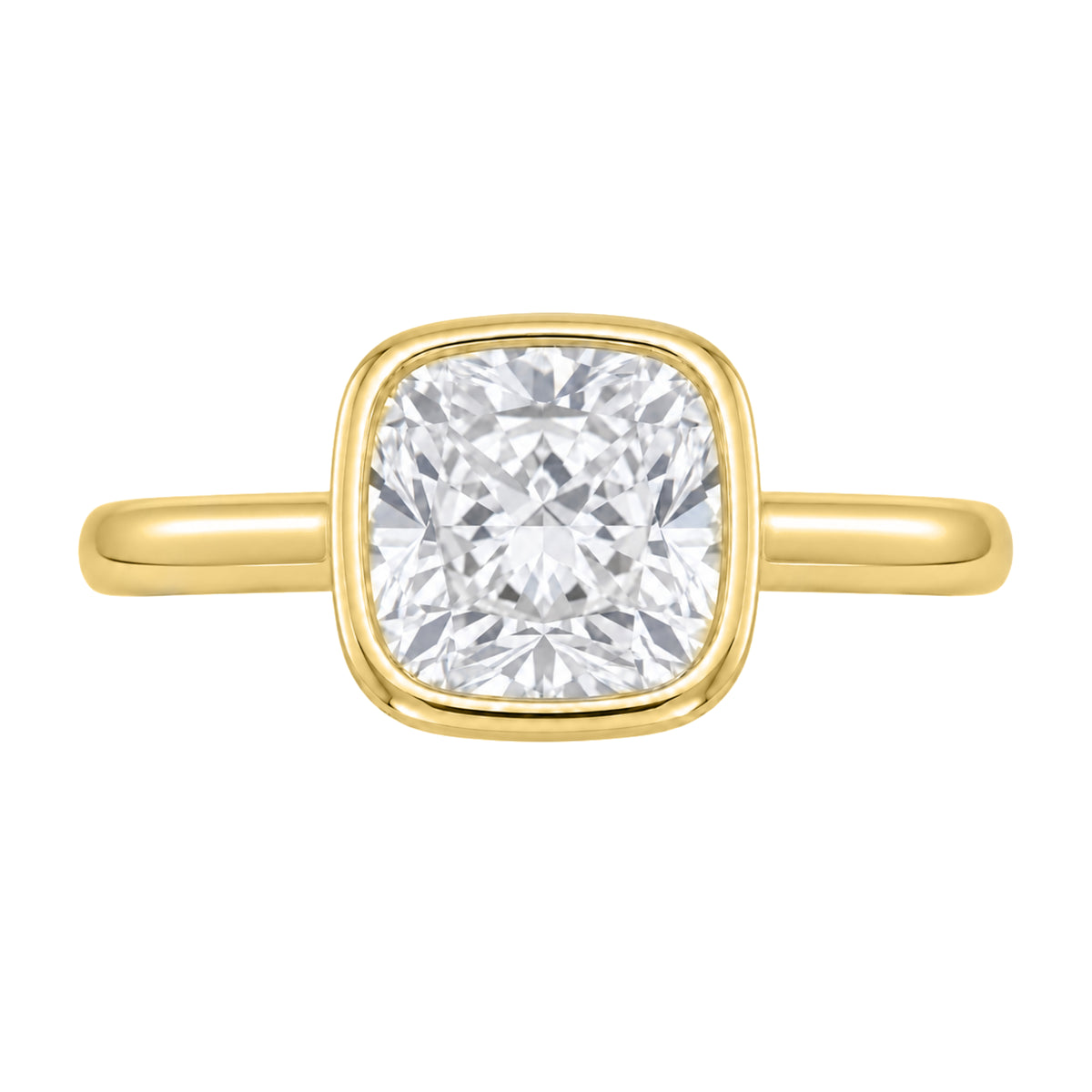 1-6 ctw Cushion Solitaire Bezel Engagement Ring