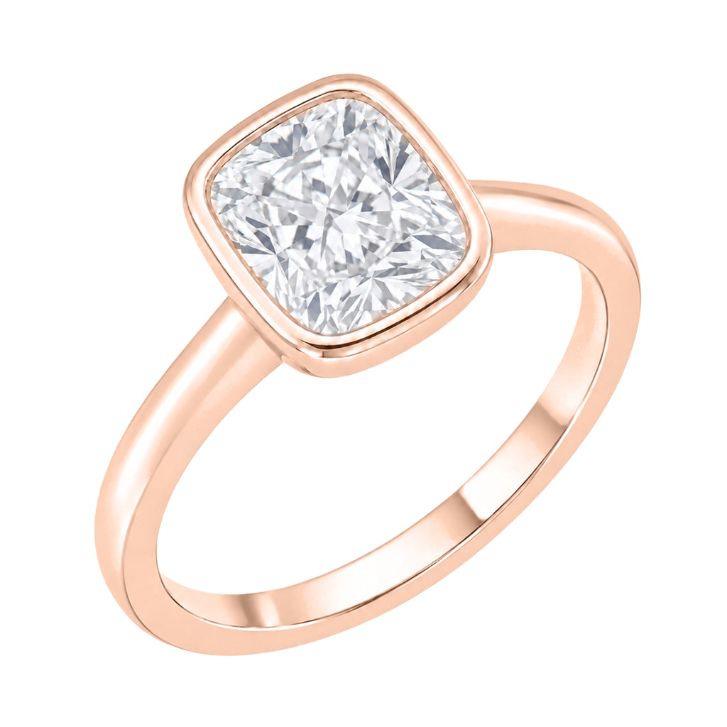1-6 ctw Cushion Solitaire Bezel Engagement Ring