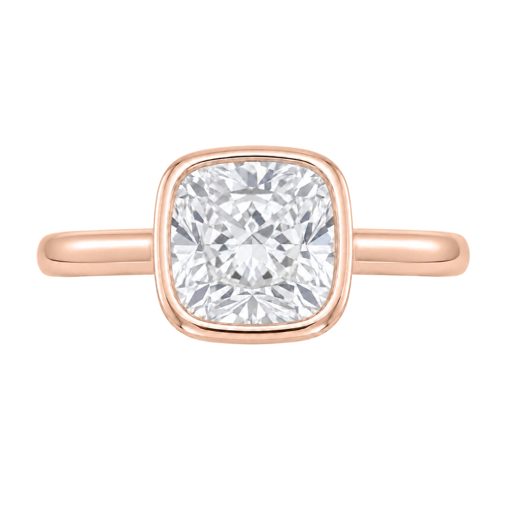 1-6 ctw Cushion Solitaire Bezel Engagement Ring