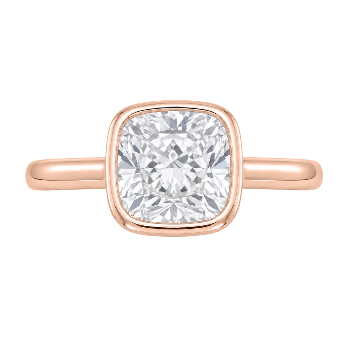 1-6 ctw Cushion Solitaire Bezel Engagement Ring