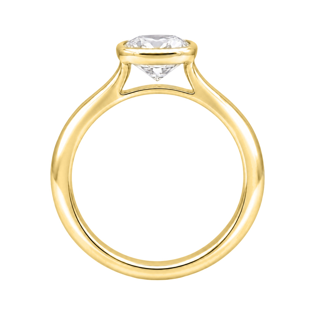 1-6 ctw Long Cushion Solitaire Bezel Engagement Ring
