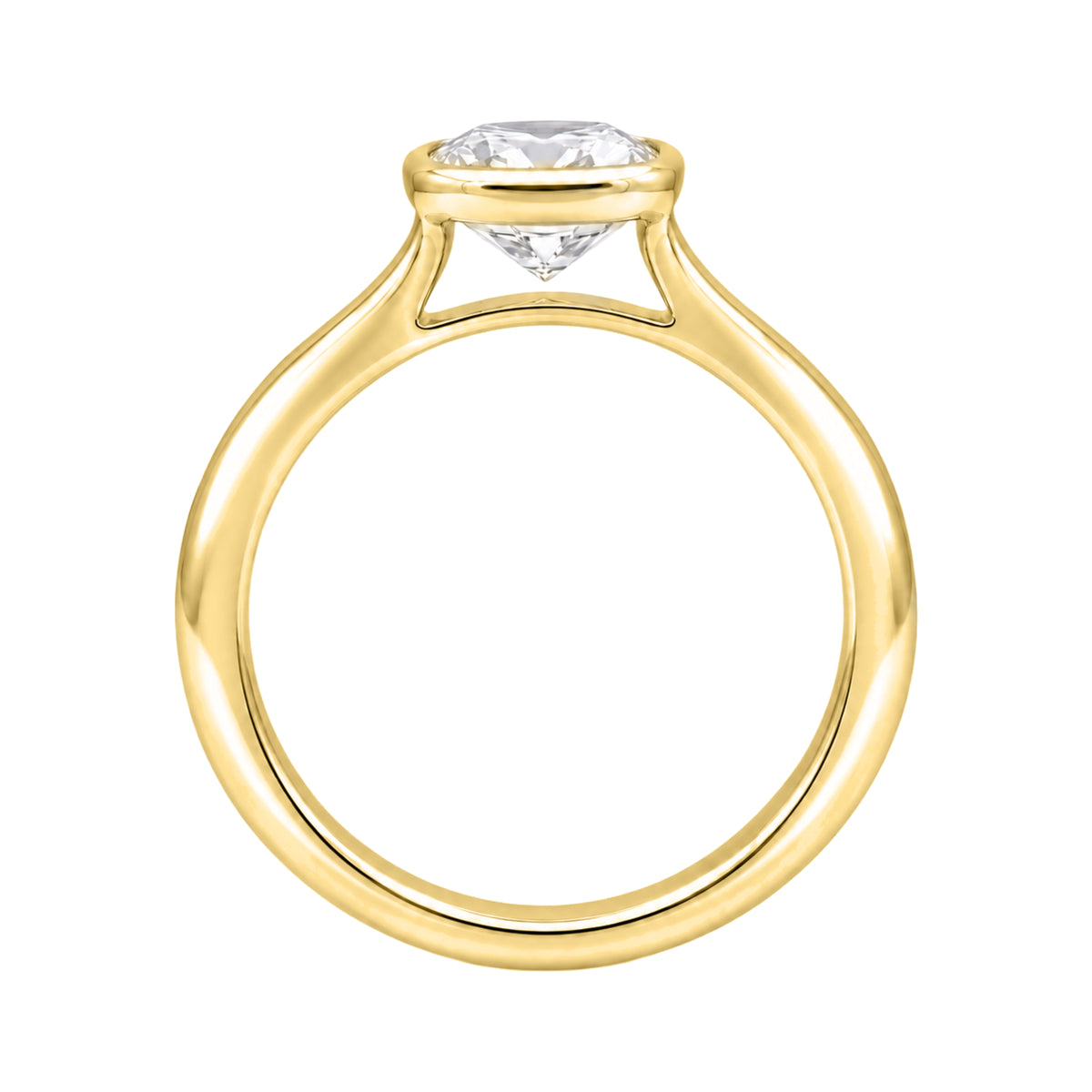 1-6 ctw Long Cushion Solitaire Bezel Engagement Ring