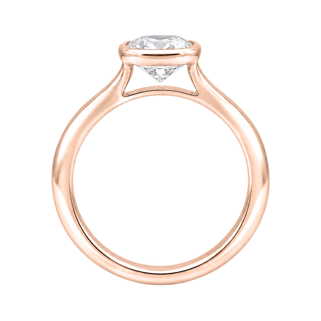 1-6 ctw Long Cushion Solitaire Bezel Engagement Ring