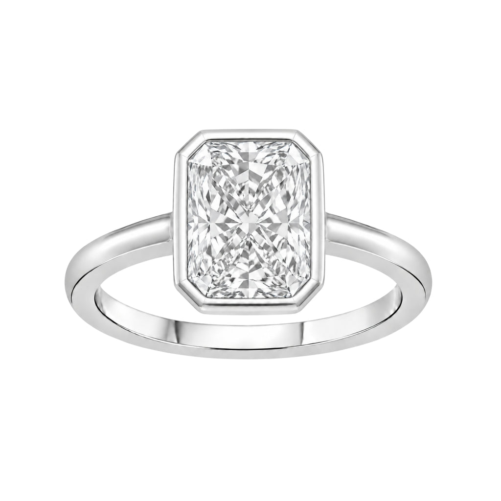 1-6 ctw Radiant Solitaire Bezel Engagement Ring