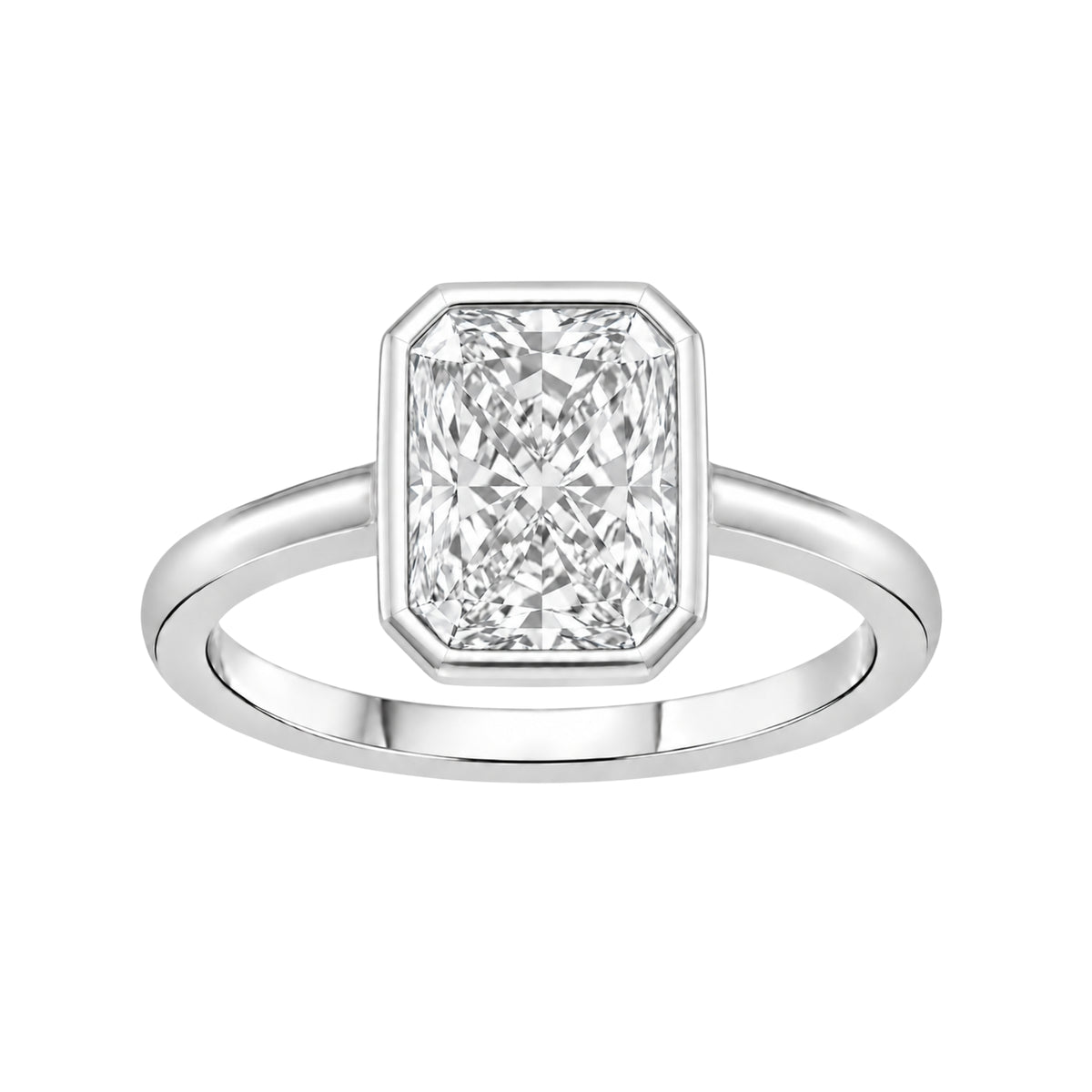1-6 ctw Radiant Solitaire Bezel Engagement Ring