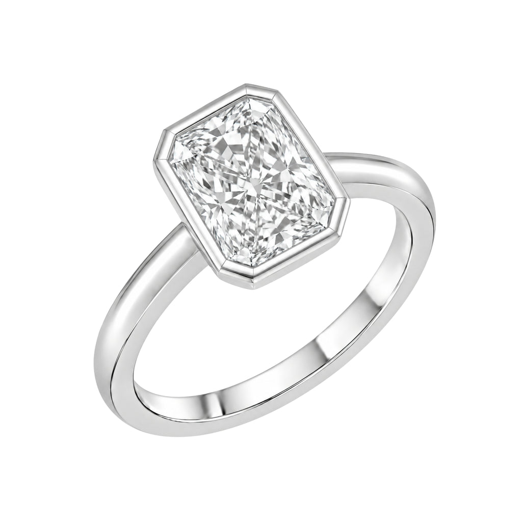 1-6 ctw Radiant Solitaire Bezel Engagement Ring