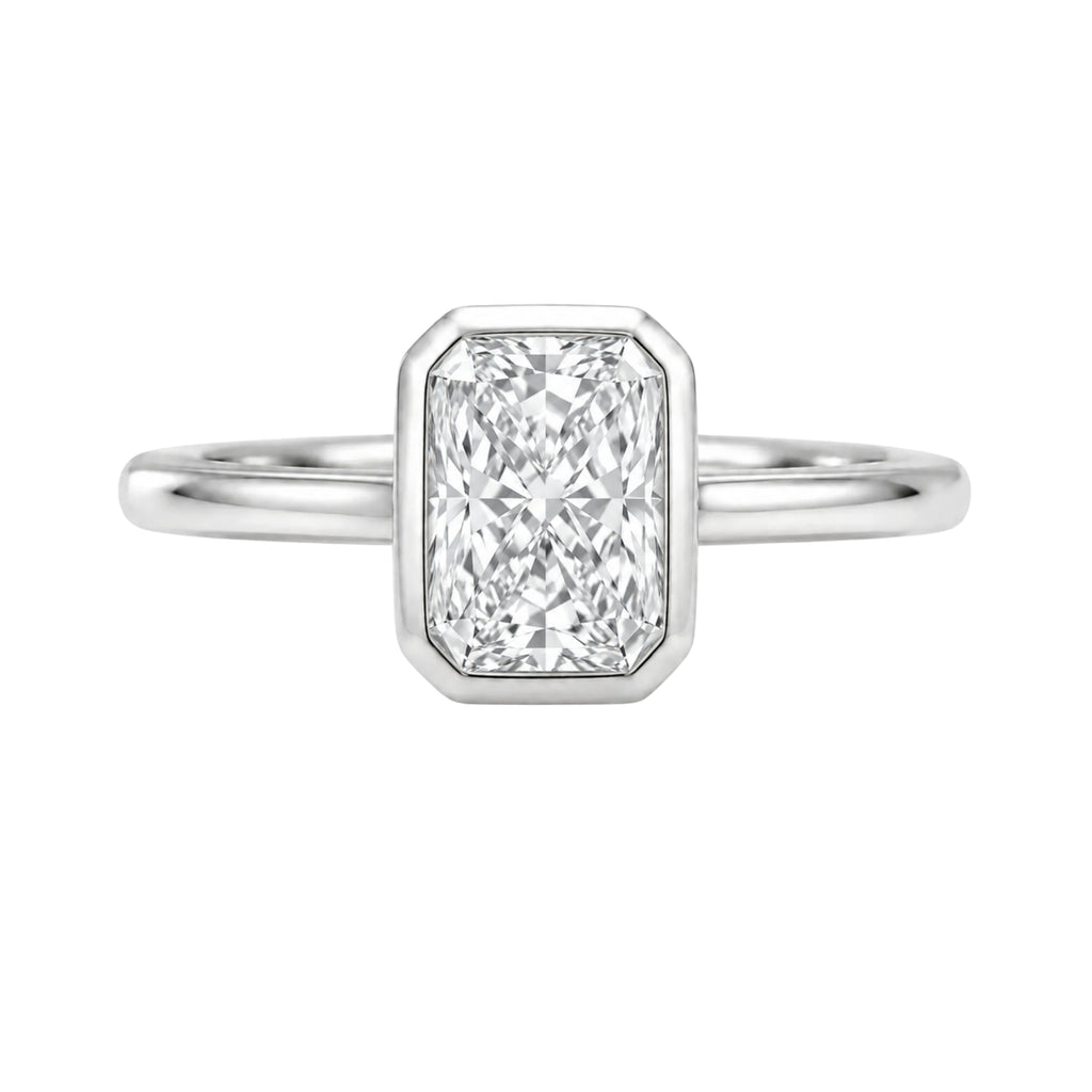 1-6 ctw Radiant Solitaire Bezel Engagement Ring