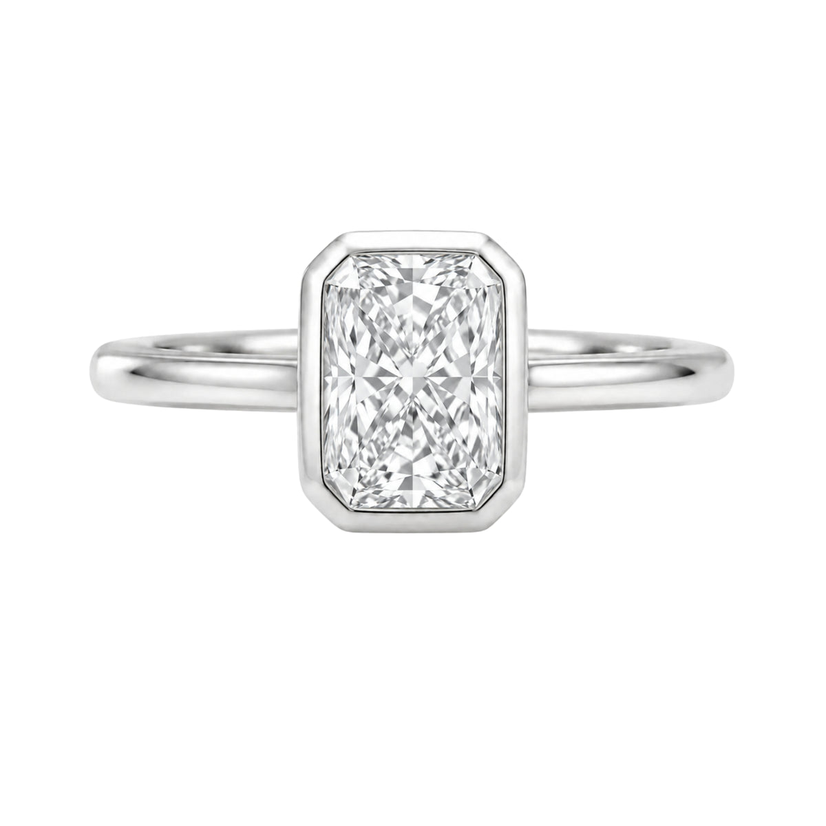 1-6 ctw Radiant Solitaire Bezel Engagement Ring