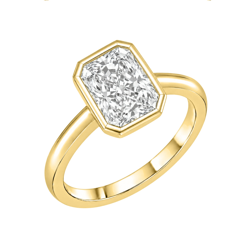 1-6 ctw Radiant Solitaire Bezel Engagement Ring
