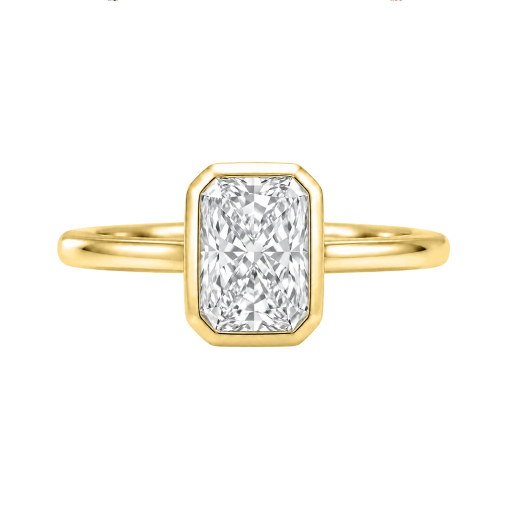 1-6 ctw Radiant Solitaire Bezel Engagement Ring