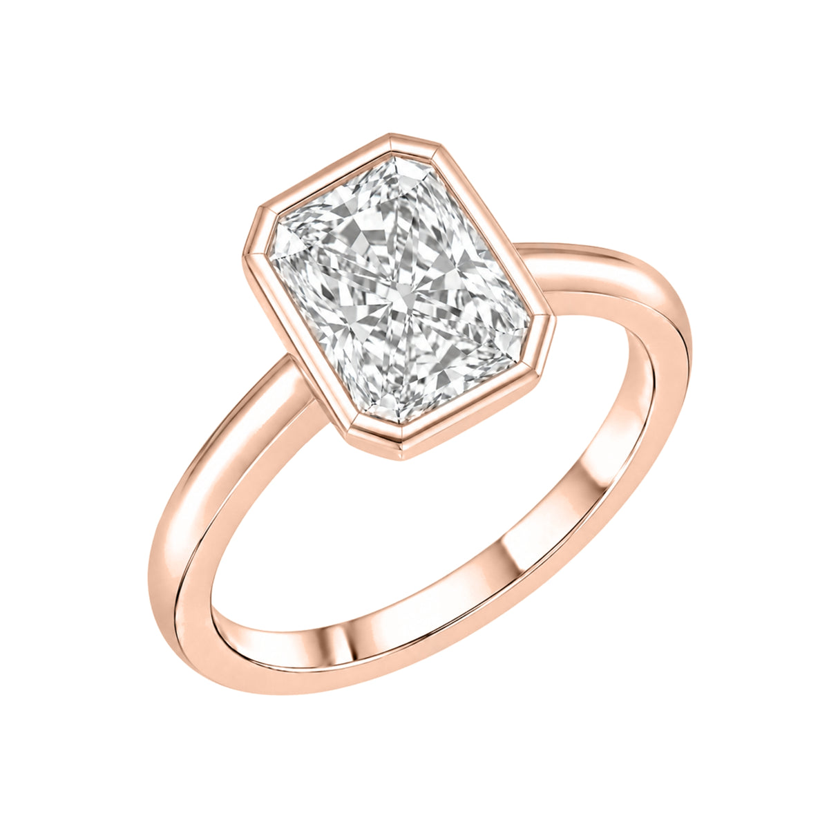 1-6 ctw Radiant Solitaire Bezel Engagement Ring