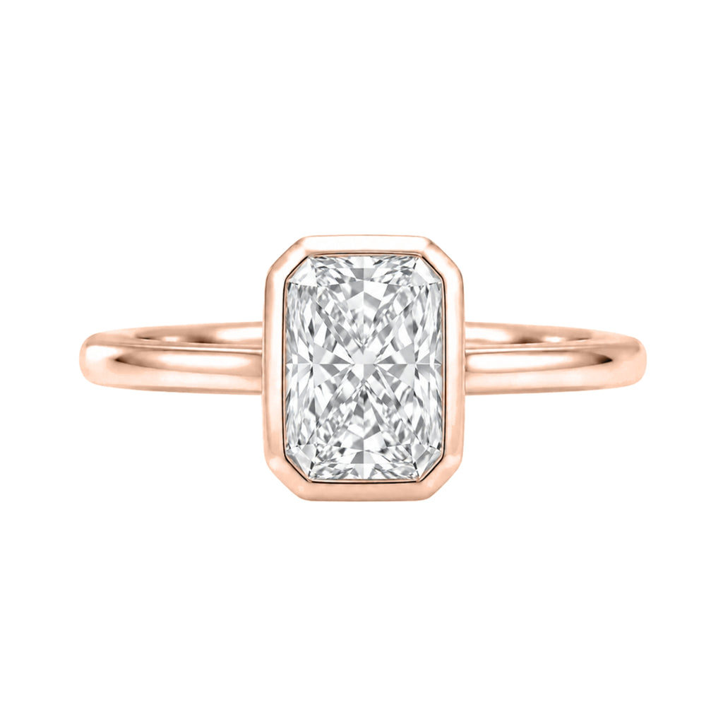 1-6 ctw Radiant Solitaire Bezel Engagement Ring