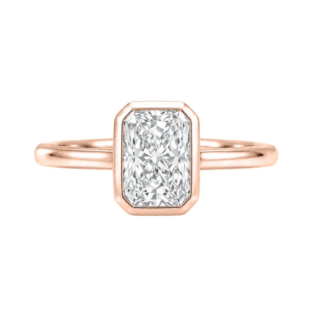 1-6 ctw Radiant Solitaire Bezel Engagement Ring