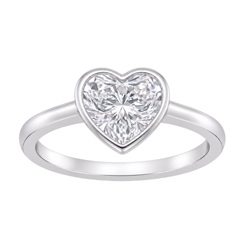 1-6 ctw Heart Solitaire Bezel Engagement Ring