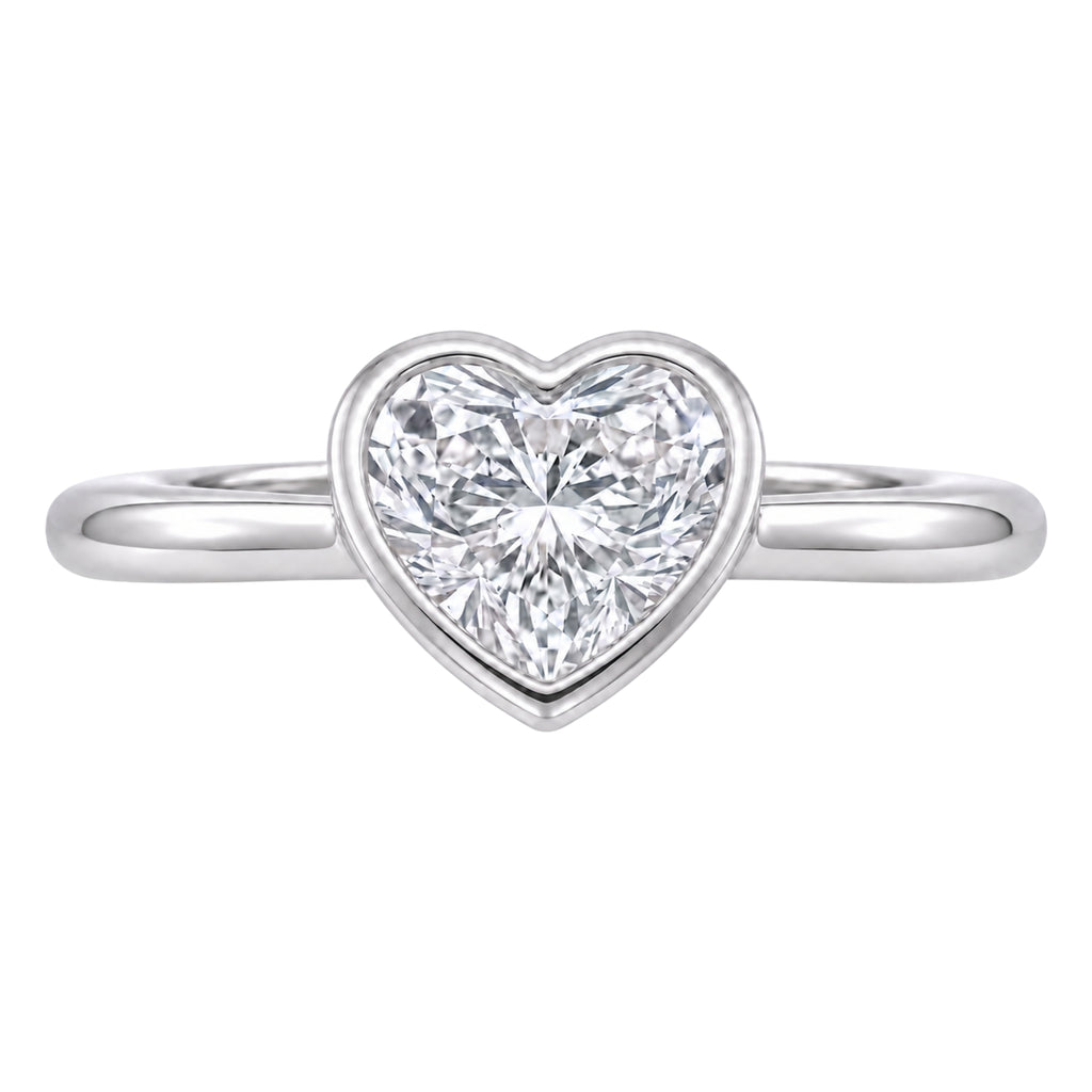 1-6 ctw Heart Solitaire Bezel Engagement Ring