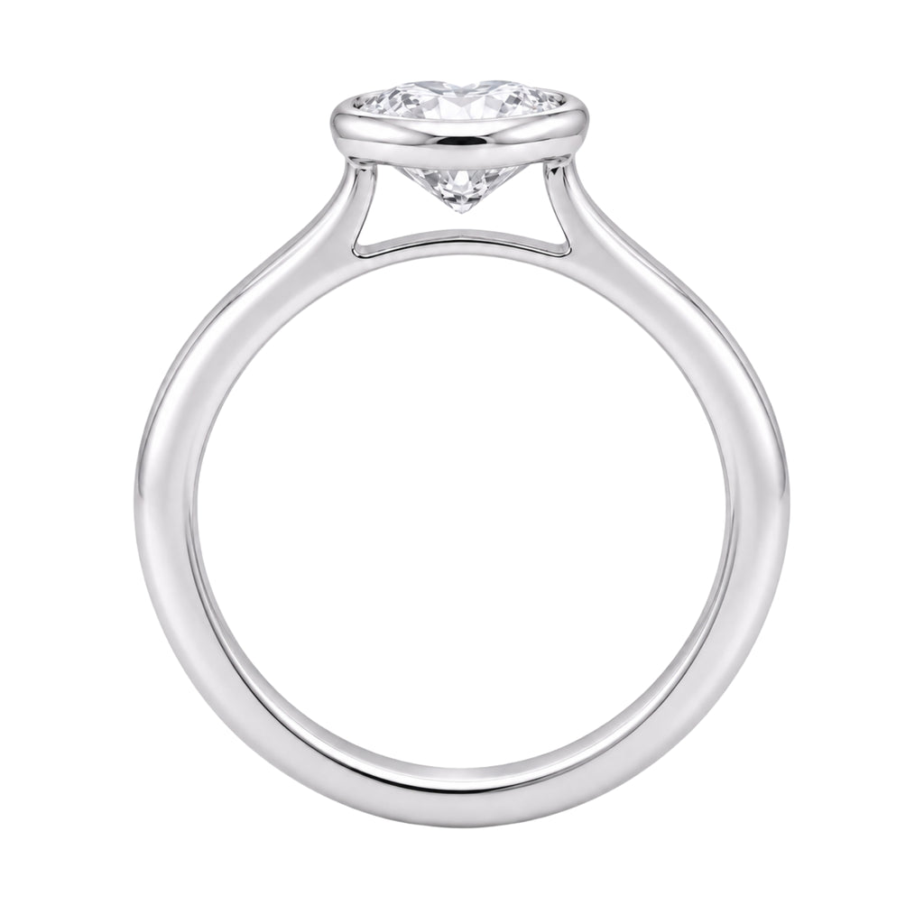 1-6 ctw Heart Solitaire Bezel Engagement Ring
