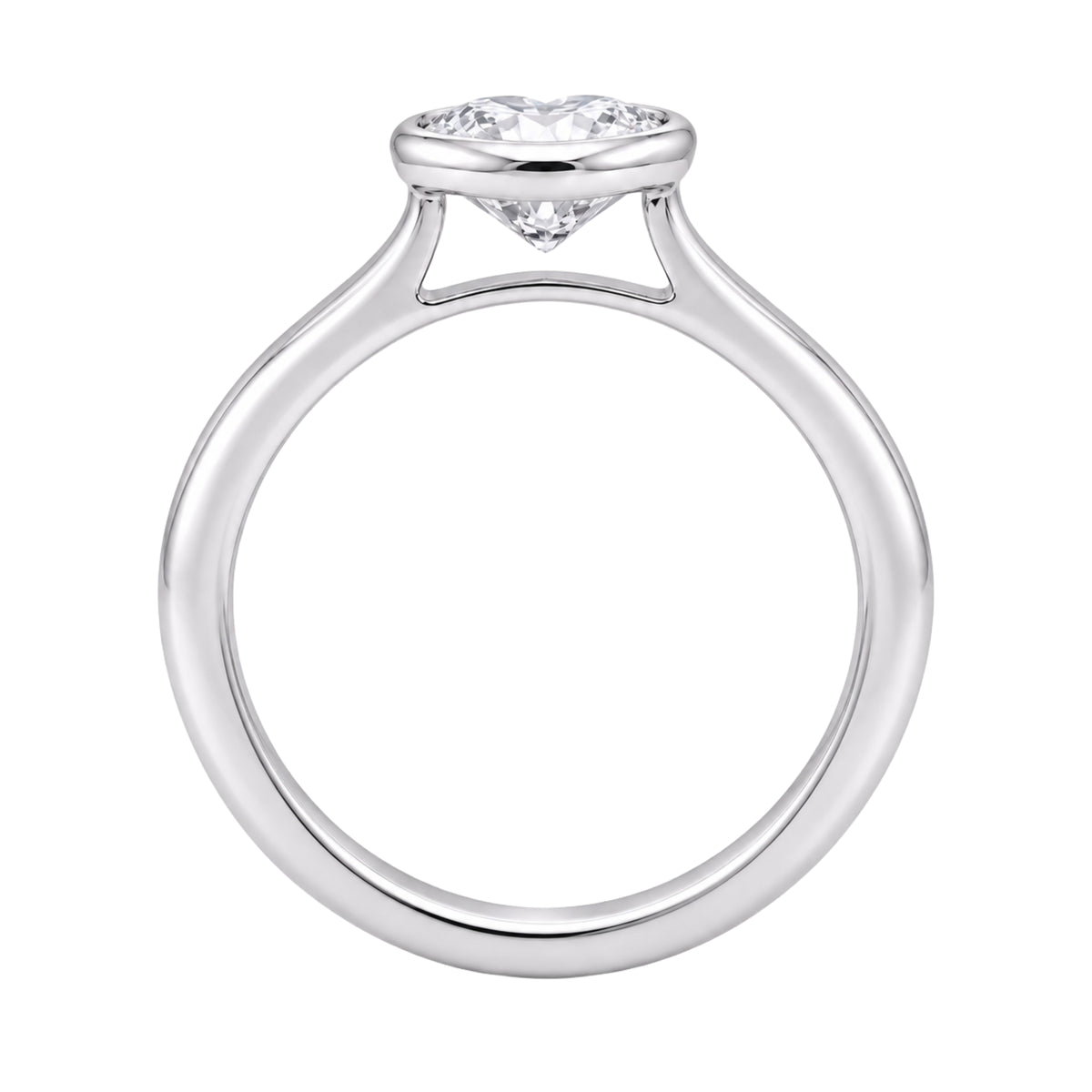 1-6 ctw Heart Solitaire Bezel Engagement Ring