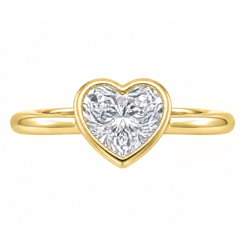 1-6 ctw Heart Solitaire Bezel Engagement Ring