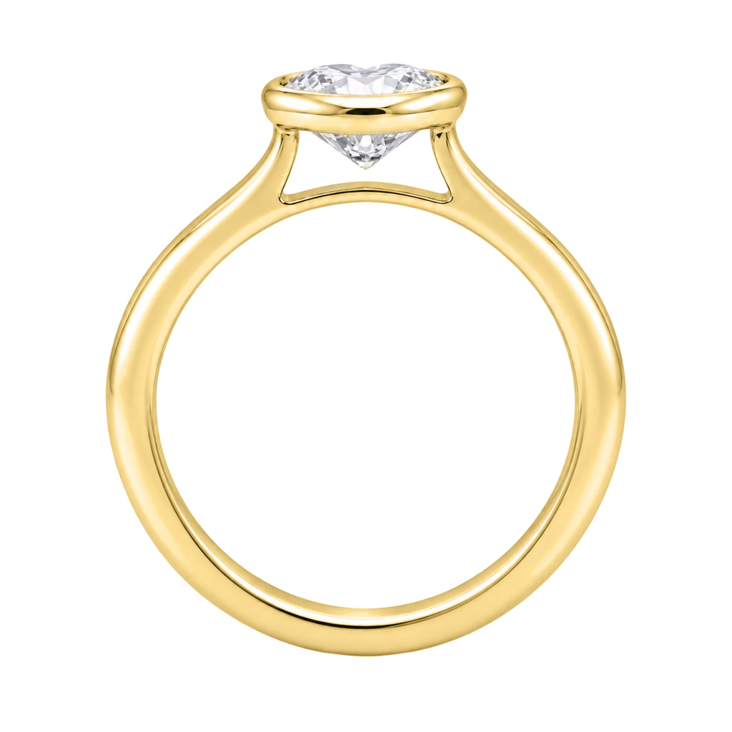 1-6 ctw Heart Solitaire Bezel Engagement Ring