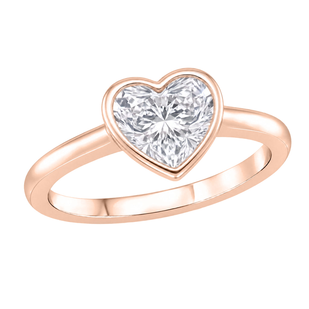 1-6 ctw Heart Solitaire Bezel Engagement Ring