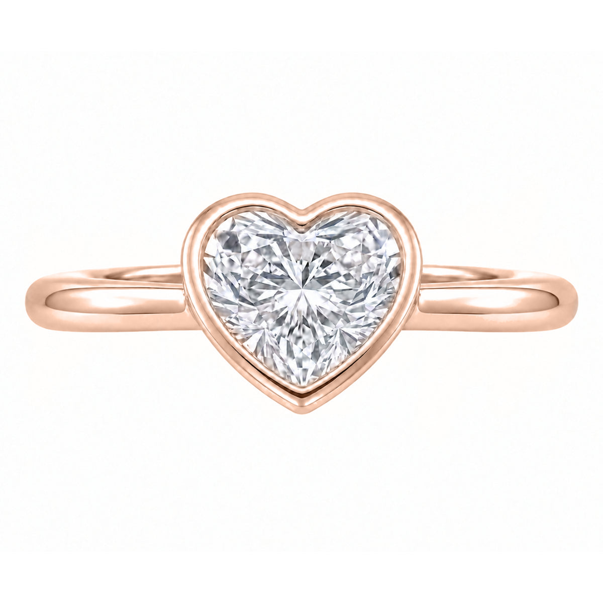 1-6 ctw Heart Solitaire Bezel Engagement Ring