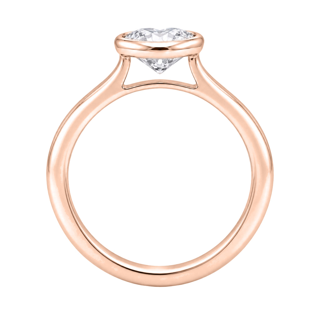 1-6 ctw Heart Solitaire Bezel Engagement Ring