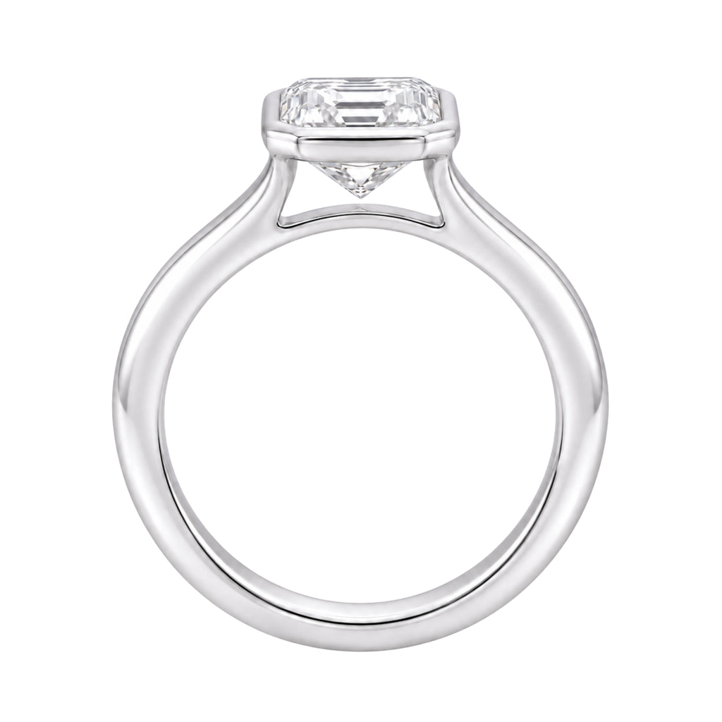 1-6 ctw Asscher Solitaire Bezel Engagement Ring