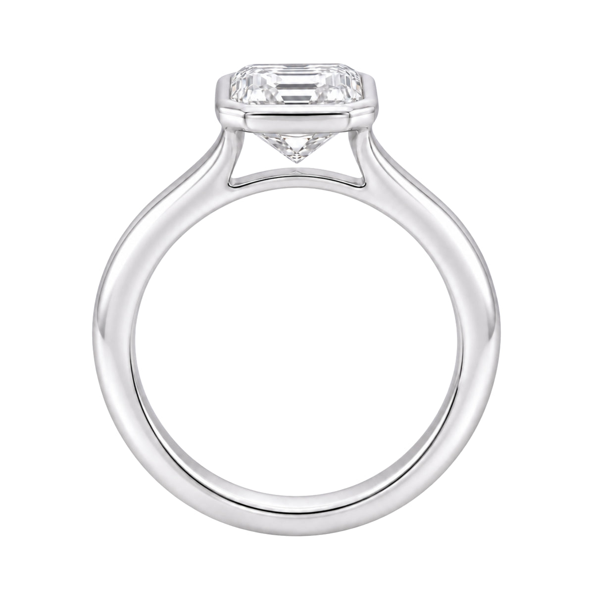 1-6 ctw Asscher Solitaire Bezel Engagement Ring