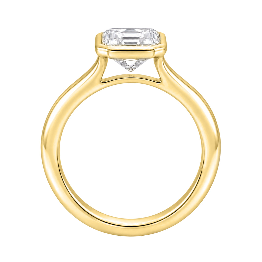 1-6 ctw Asscher Solitaire Bezel Engagement Ring