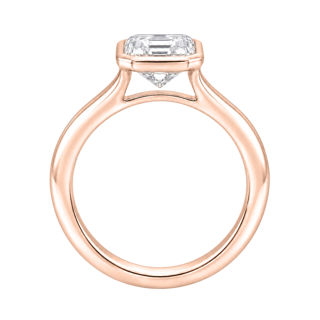 1-6 ctw Asscher Solitaire Bezel Engagement Ring