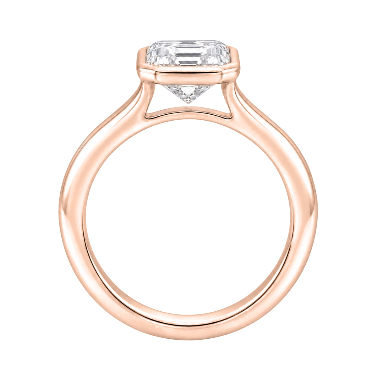 1-6 ctw Asscher Solitaire Bezel Engagement Ring