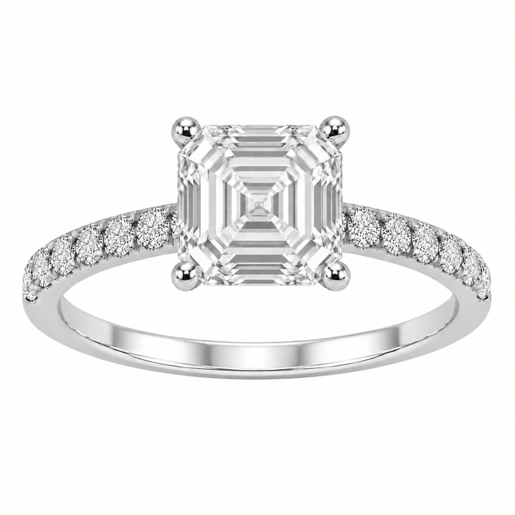 1-6 ctw Asscher Solitaire Wedding Ring