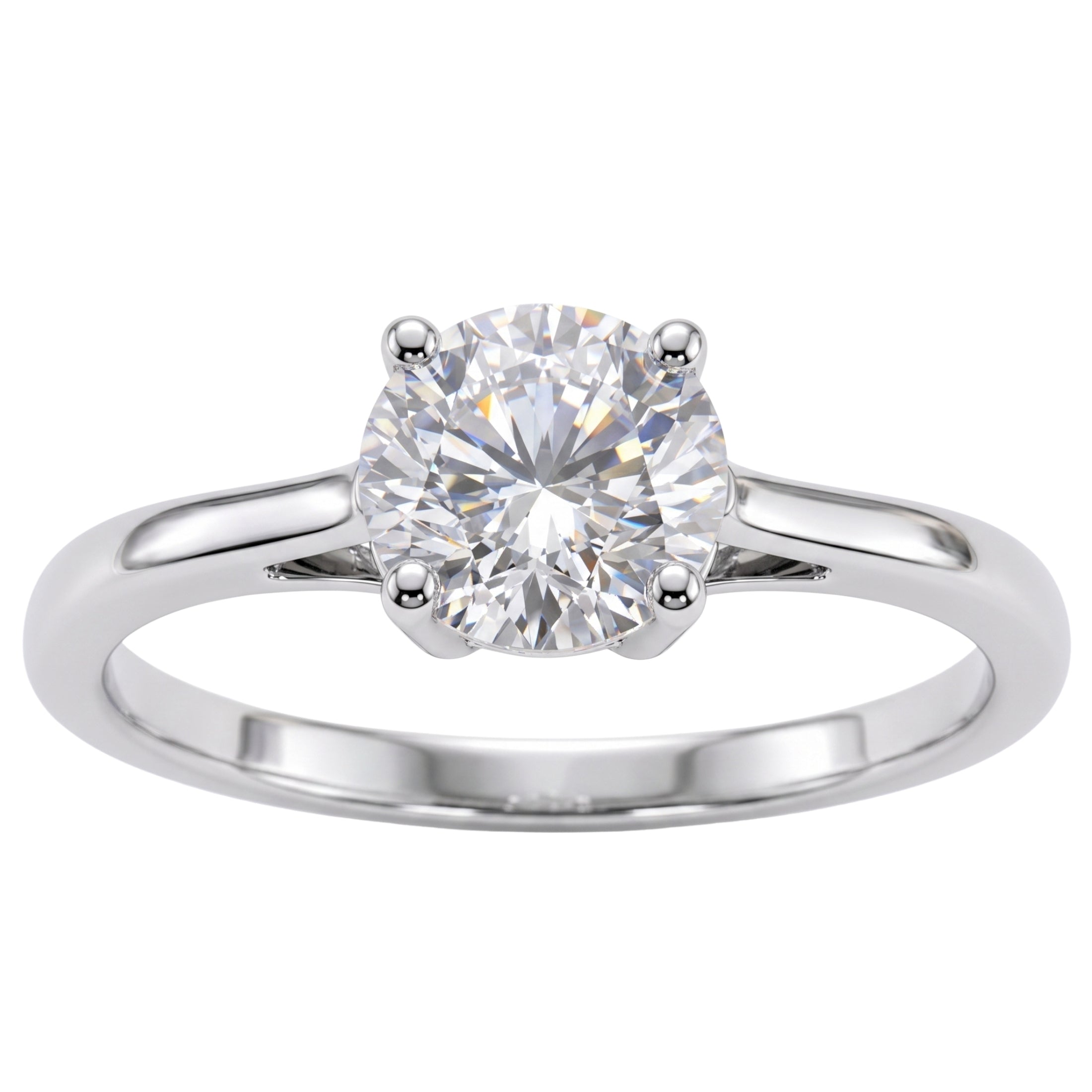 1.00-6.00 Carat T.W. Round-cut IGI Certified Lab Grown Diamond (F/VS+) 14K Gold Solitaire Ring